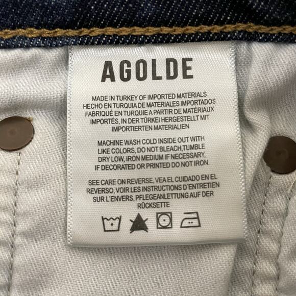 AGOLDE High Rise STOVEPIPE Jeans Women 28 Medium Blue SONG Wash SOFT STRETCH NEW - Picture 8 of 10